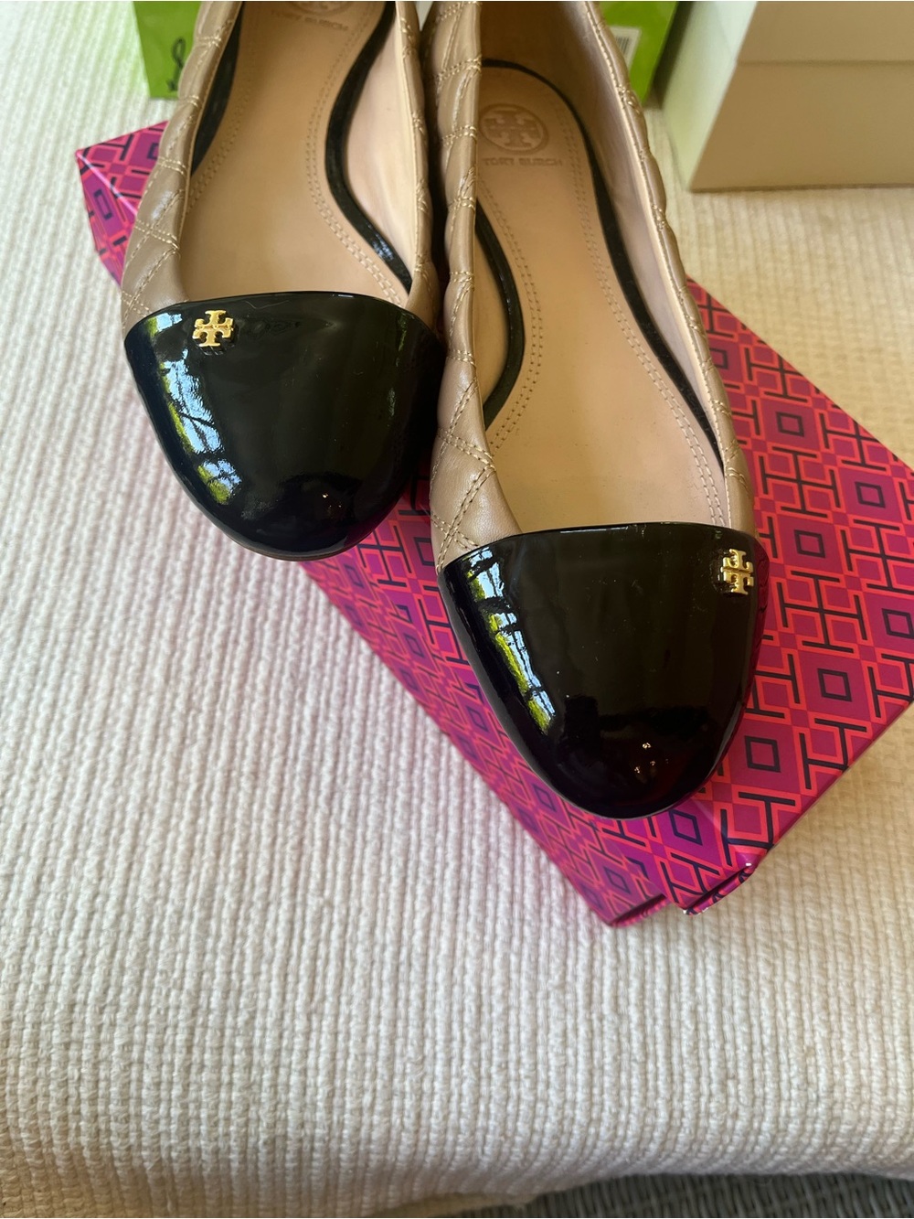Tory Burch Quilted Cap Top Flats